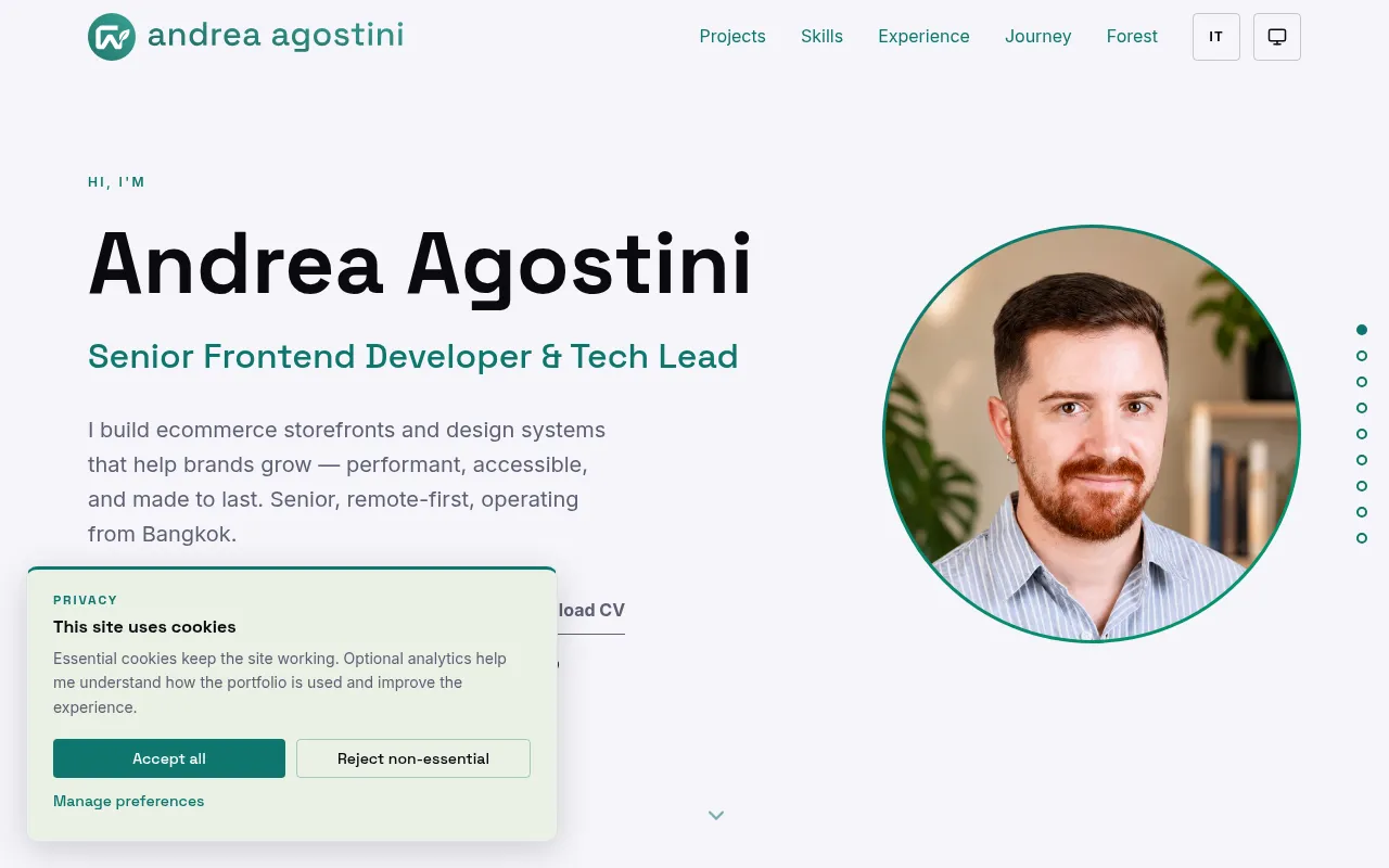 Screenshot of agostiniandrea.dev