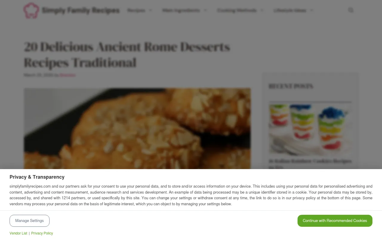 Screenshot of simplyfamilyrecipes.com