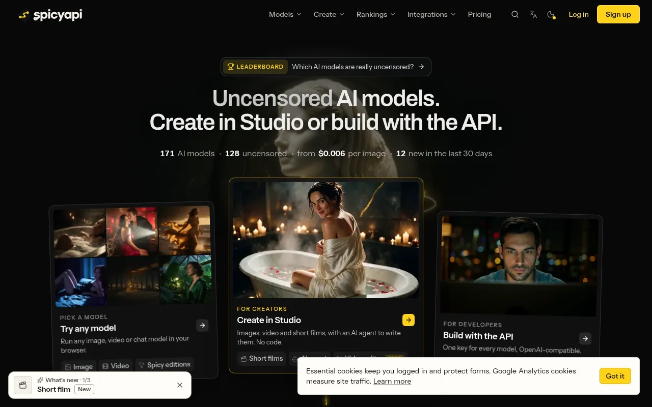 Screenshot of spicyapi.ai