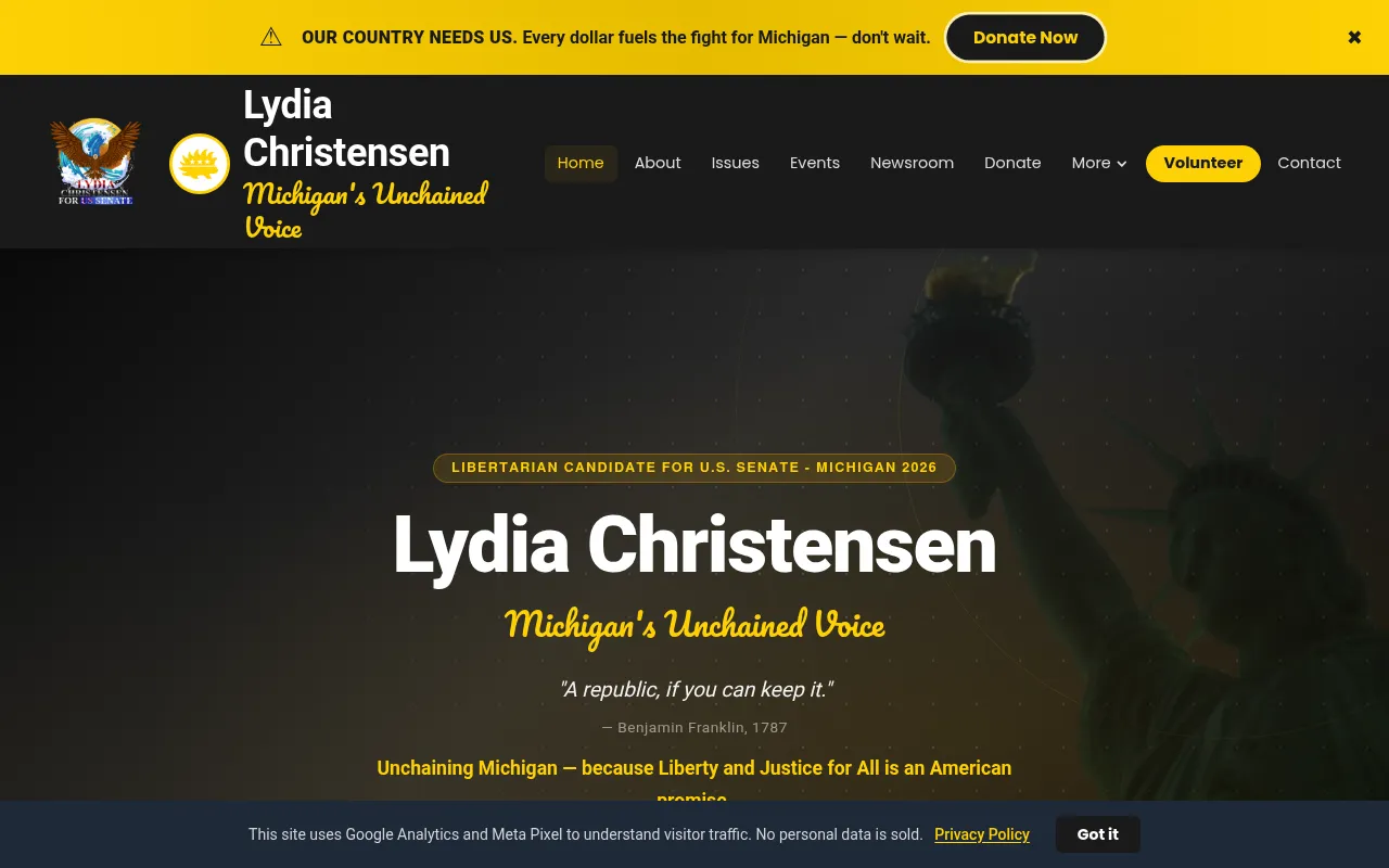 Screenshot of lydialynnchristensen.com