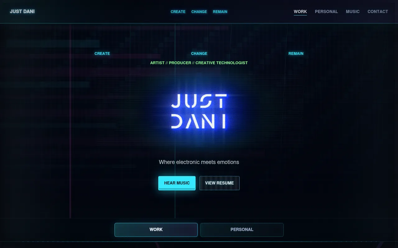 Screenshot of justdanimusic.com