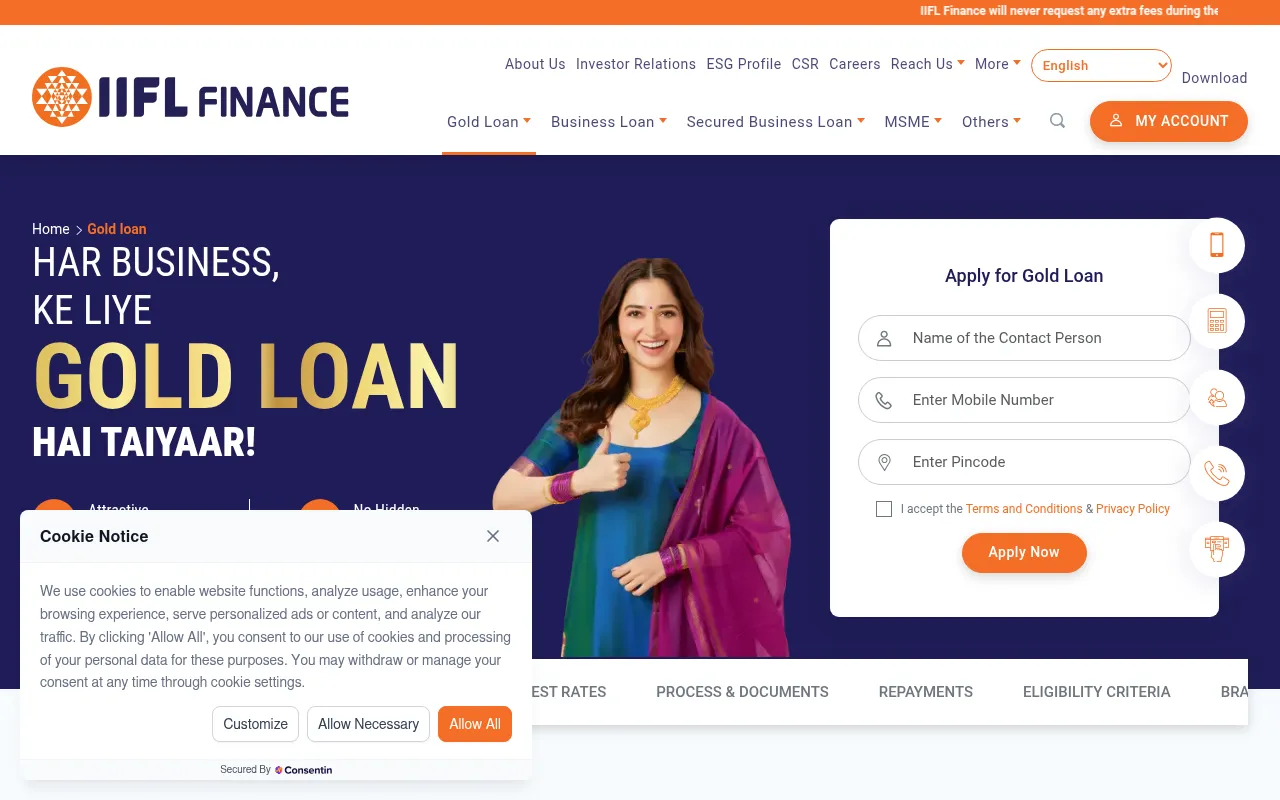 Screenshot of iifl.com
