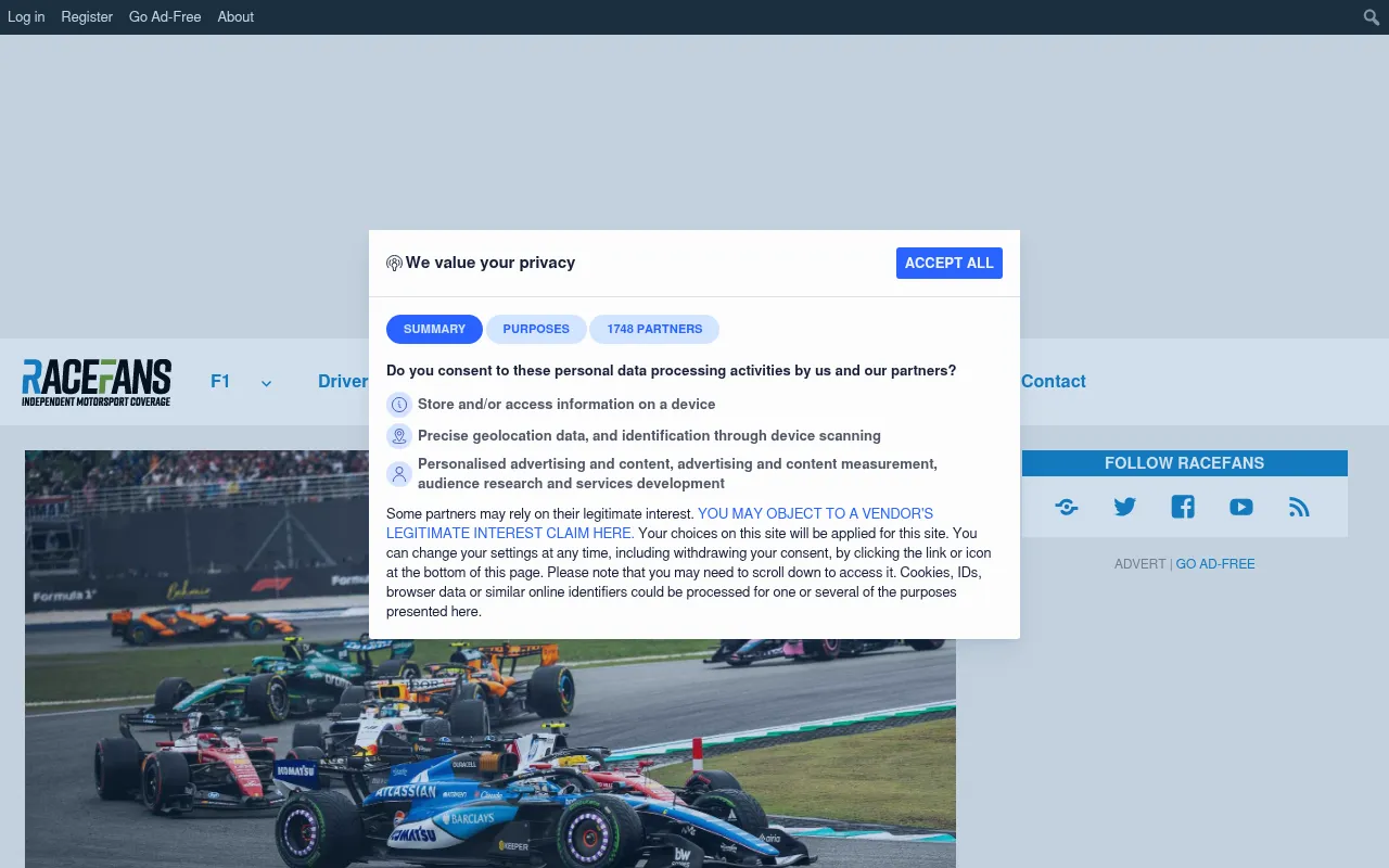 Screenshot of racefans.net