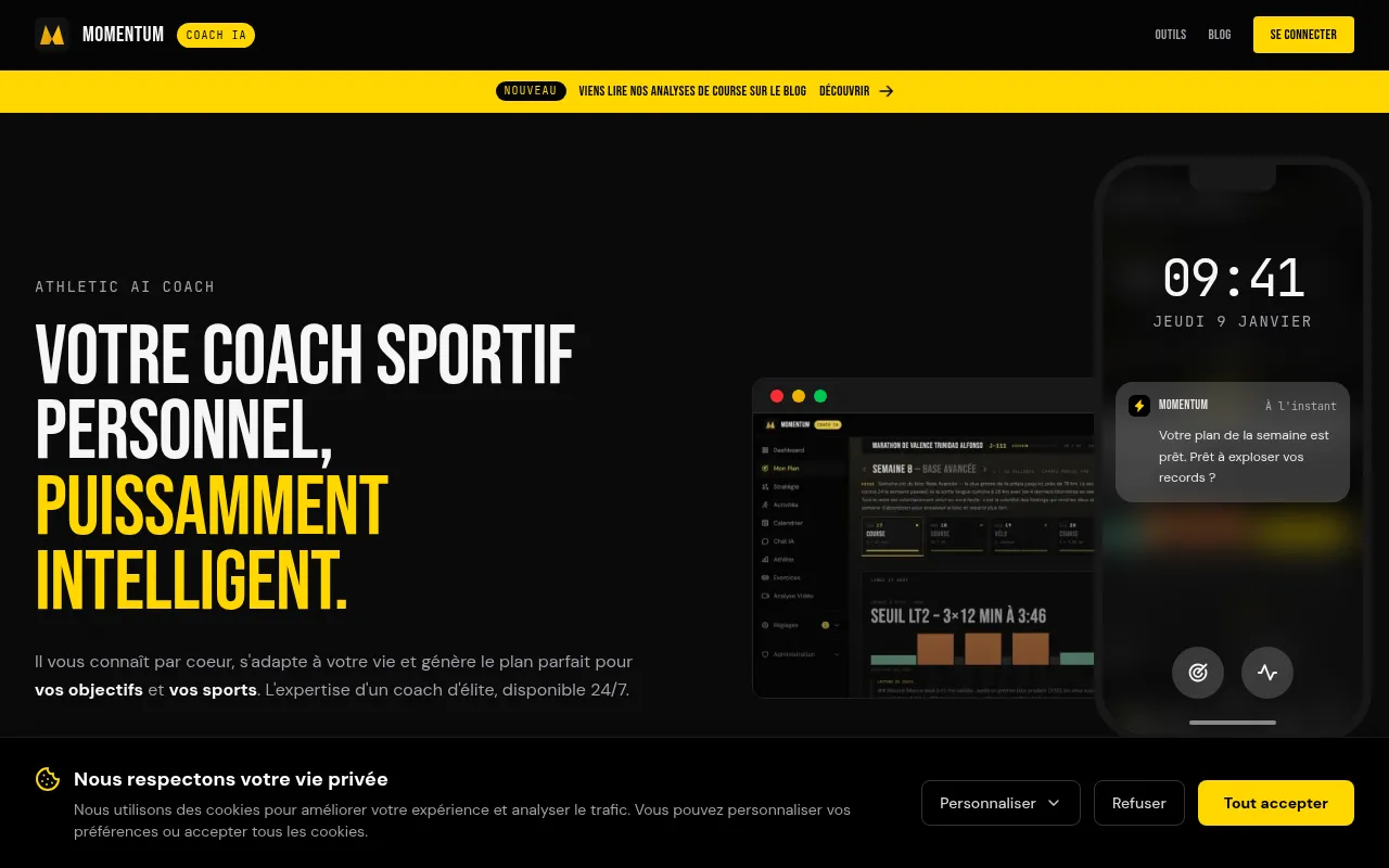 Screenshot of momentum-coach.fr