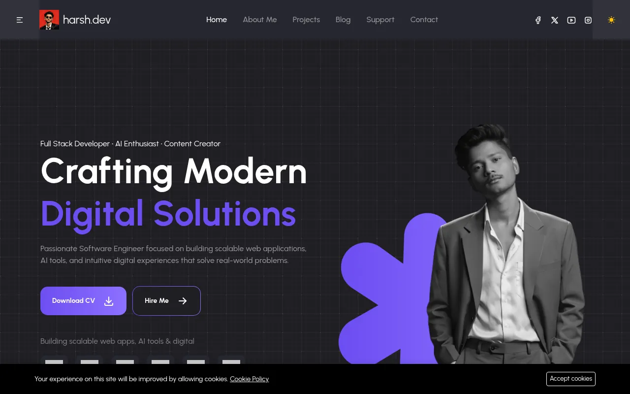 Screenshot of harshchaudhary.com.np