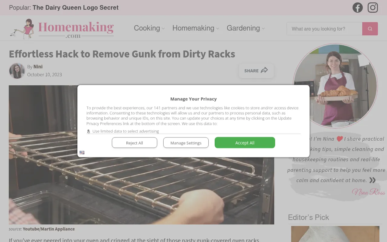 Screenshot of homemaking.com