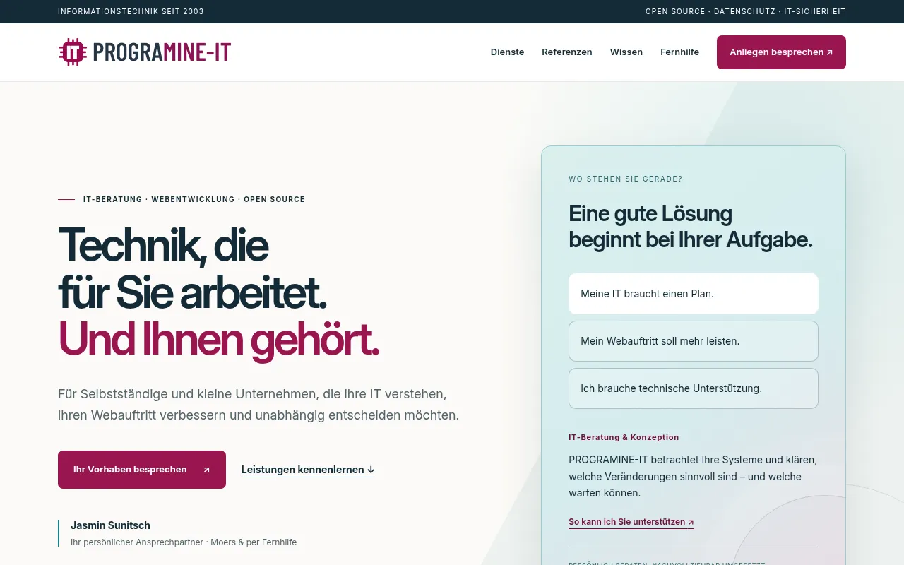 Screenshot of programine.de