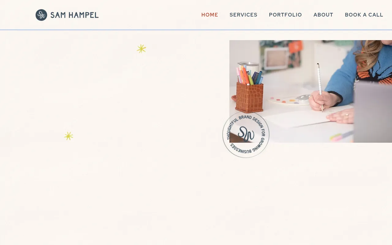 Screenshot of samhampel.com