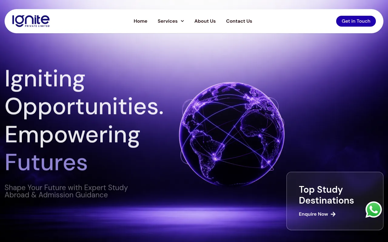 Screenshot of ignitepvtltd.in