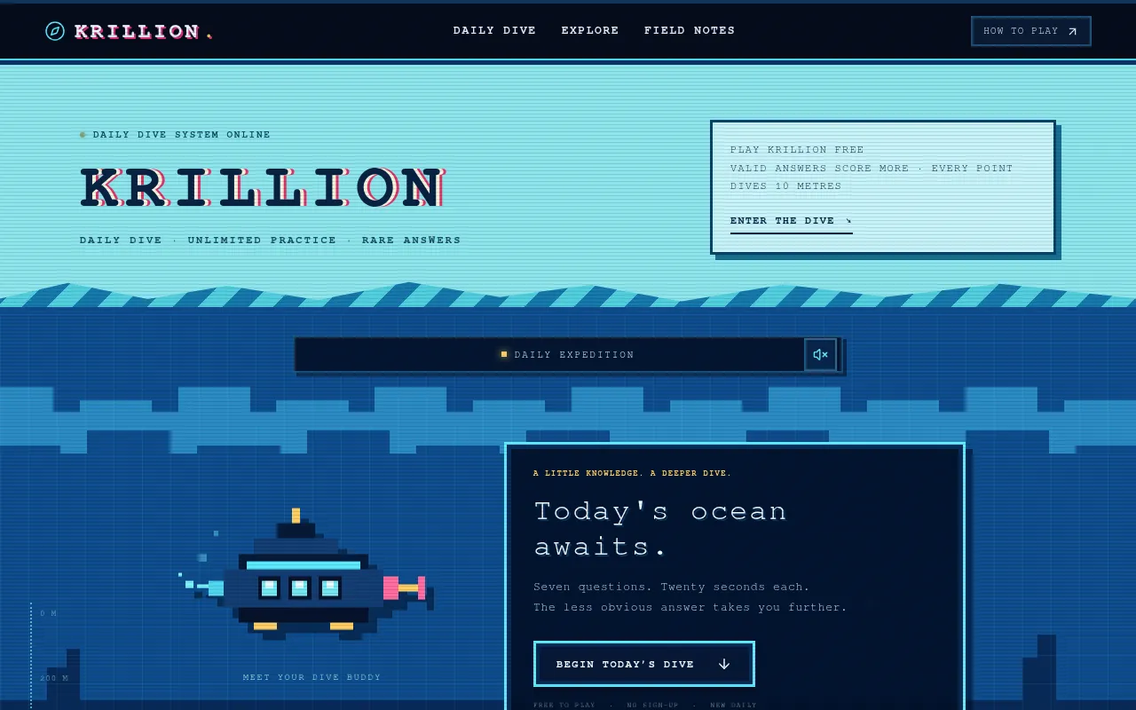 Screenshot of krillion.site