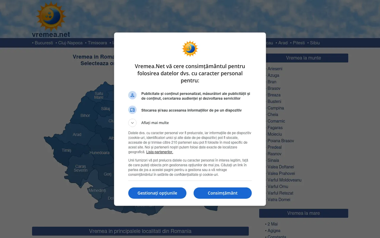 Screenshot of vremea.net