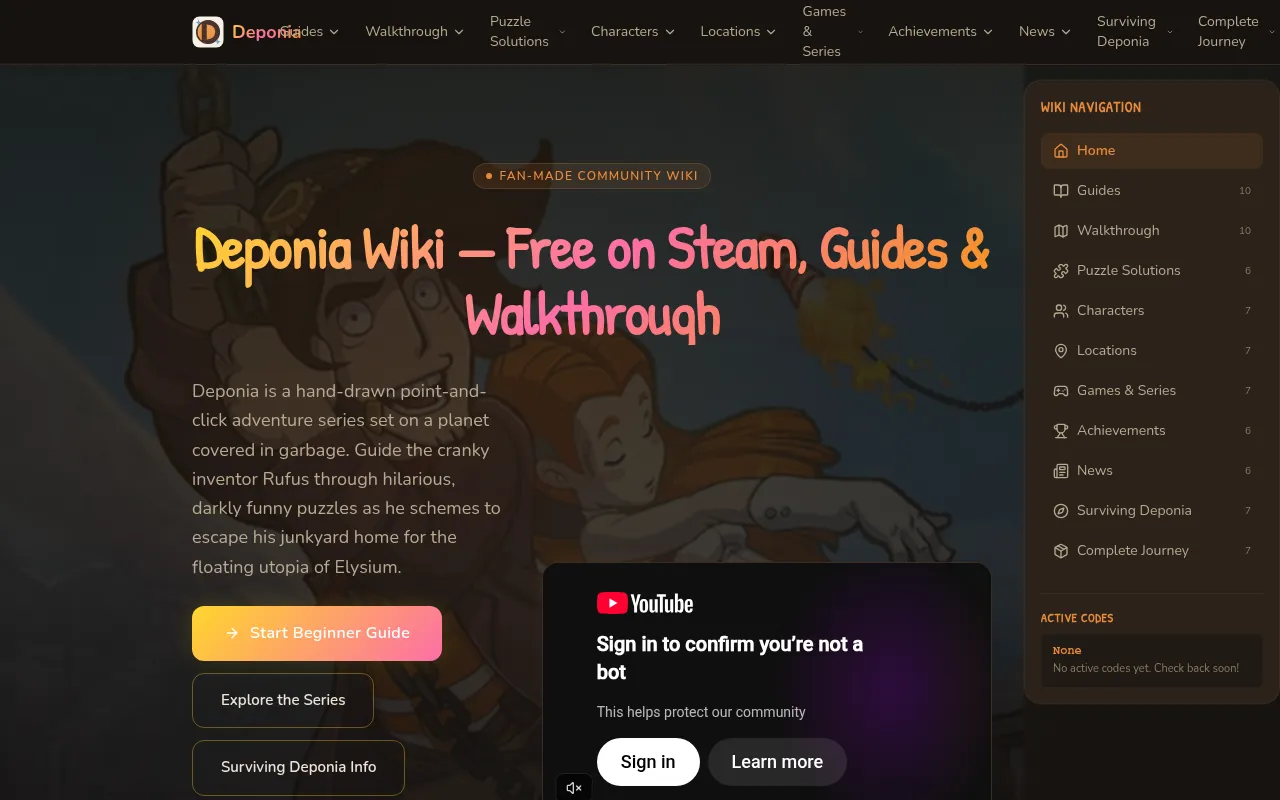 Screenshot of deponia.wiki