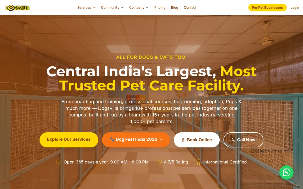 Screenshot of dogsvilla.com