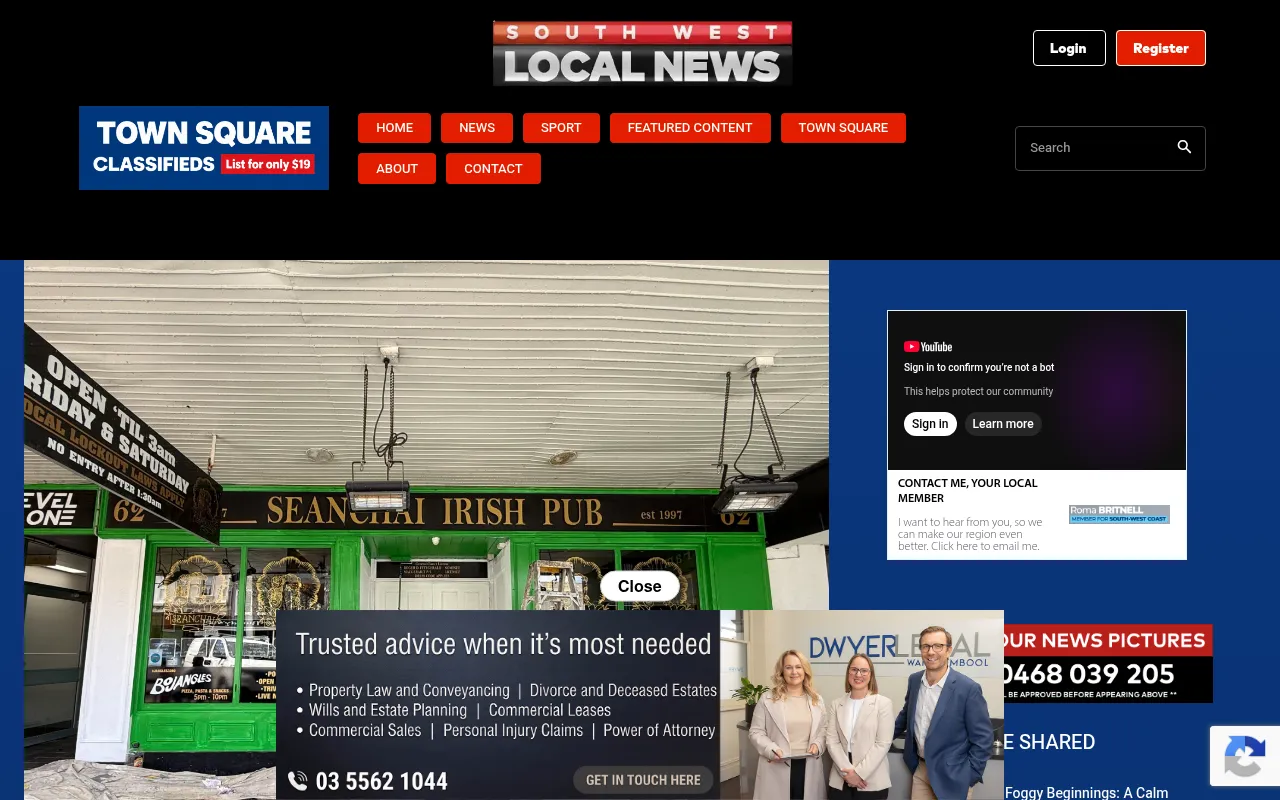 Screenshot of southwestlocalnews.com.au