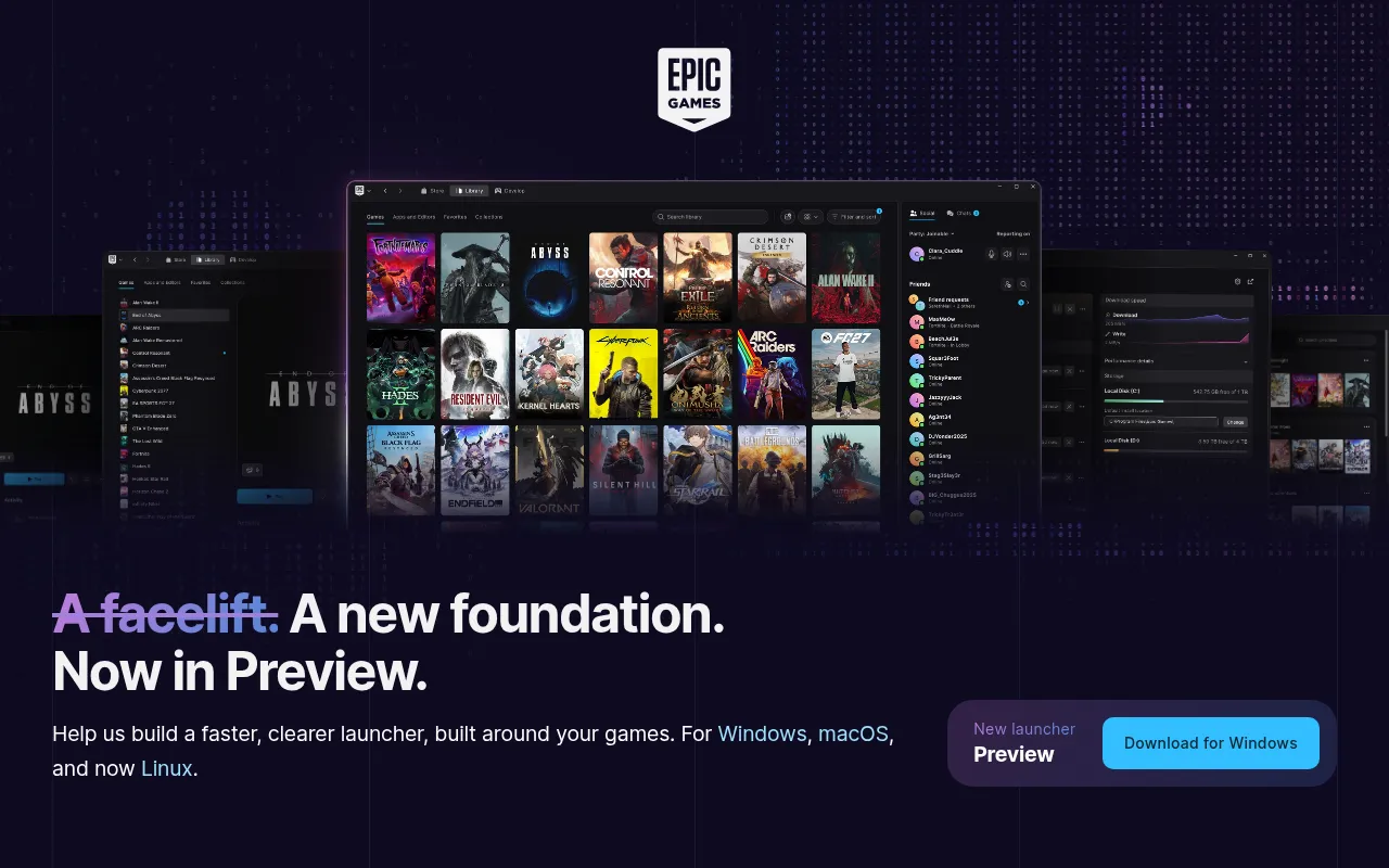 Screenshot of launcher.epicgames.com