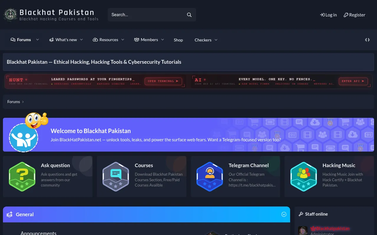 Screenshot of blackhatpakistan.net
