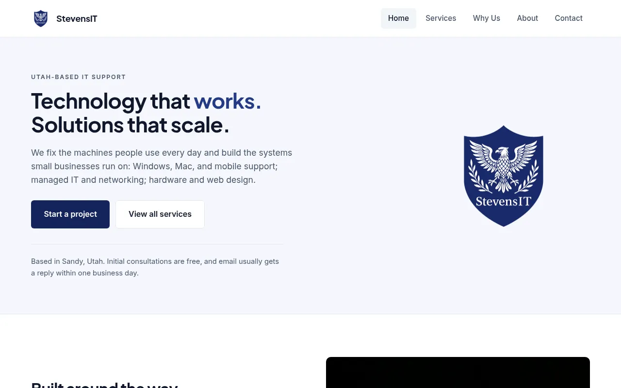 Screenshot of stevensit.org