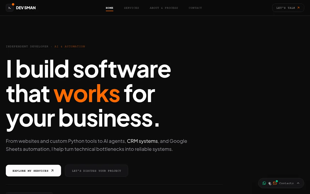 Screenshot of devsman-portfolio.vercel.app