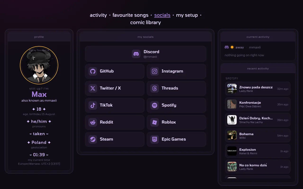 Screenshot of mmaxii.xyz