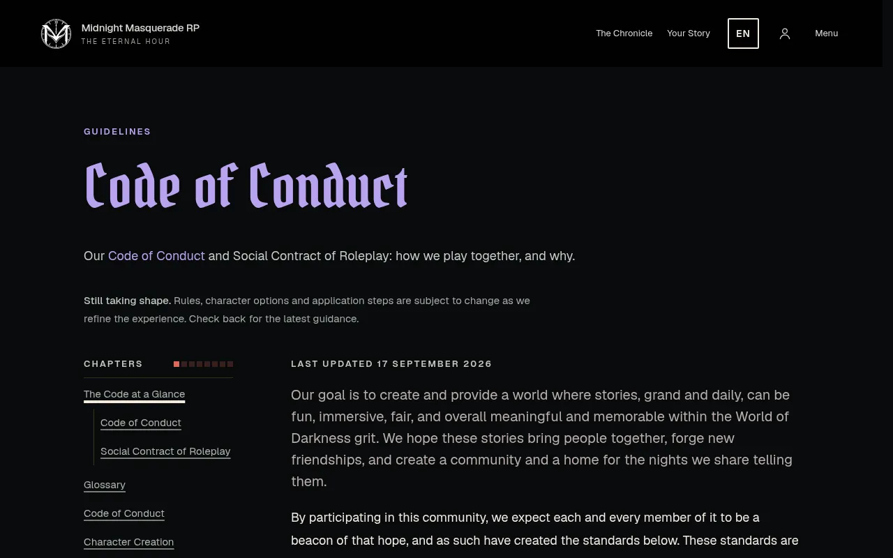 Screenshot of midnightmasquerade.net