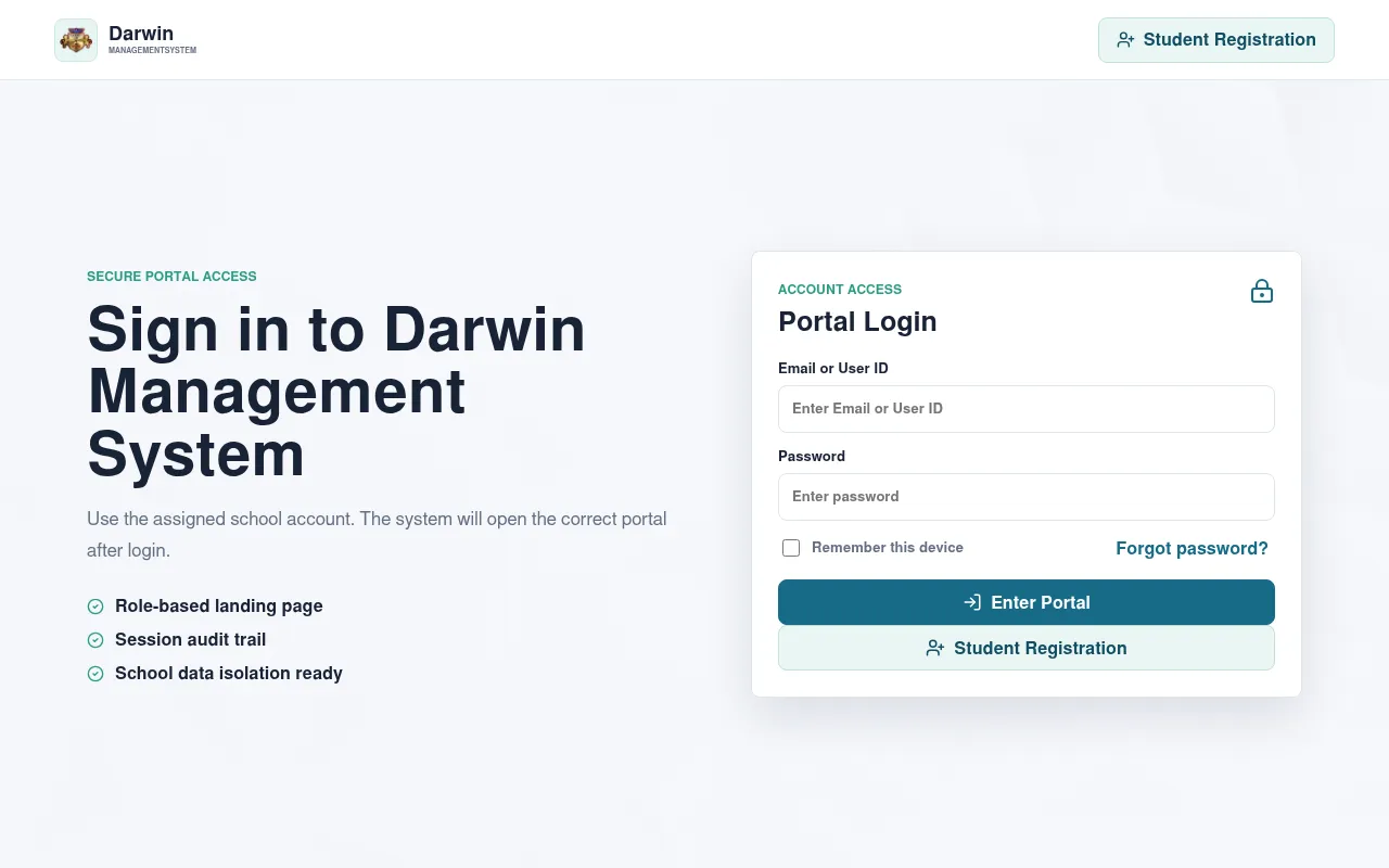 Screenshot of portal.darwininternationalschool.org.ph
