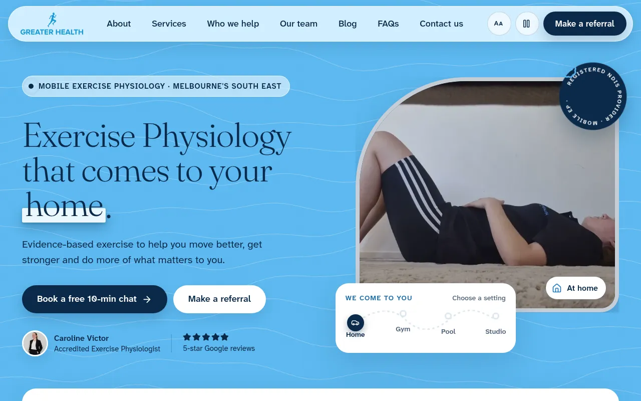 Screenshot of greater-health.com.au