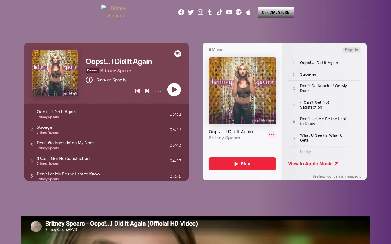 Screenshot of britneyspears.com