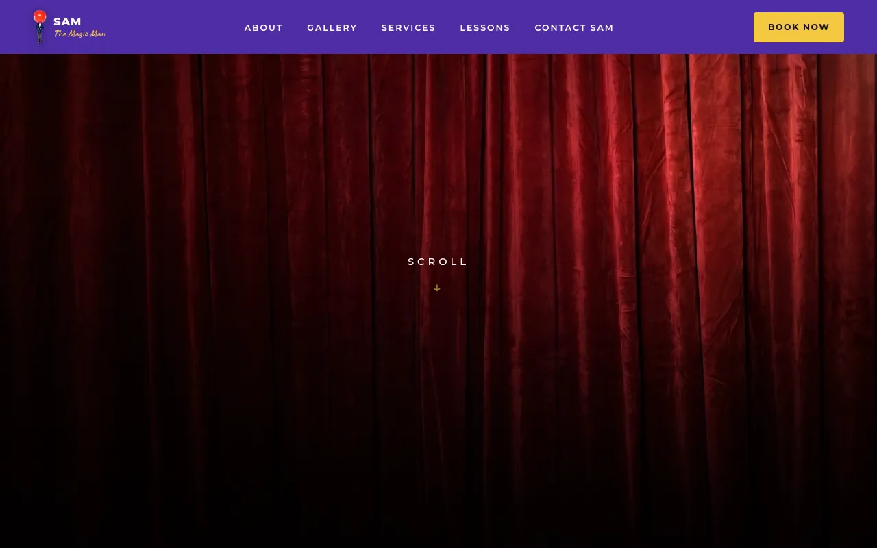 Screenshot of magicbysam.com