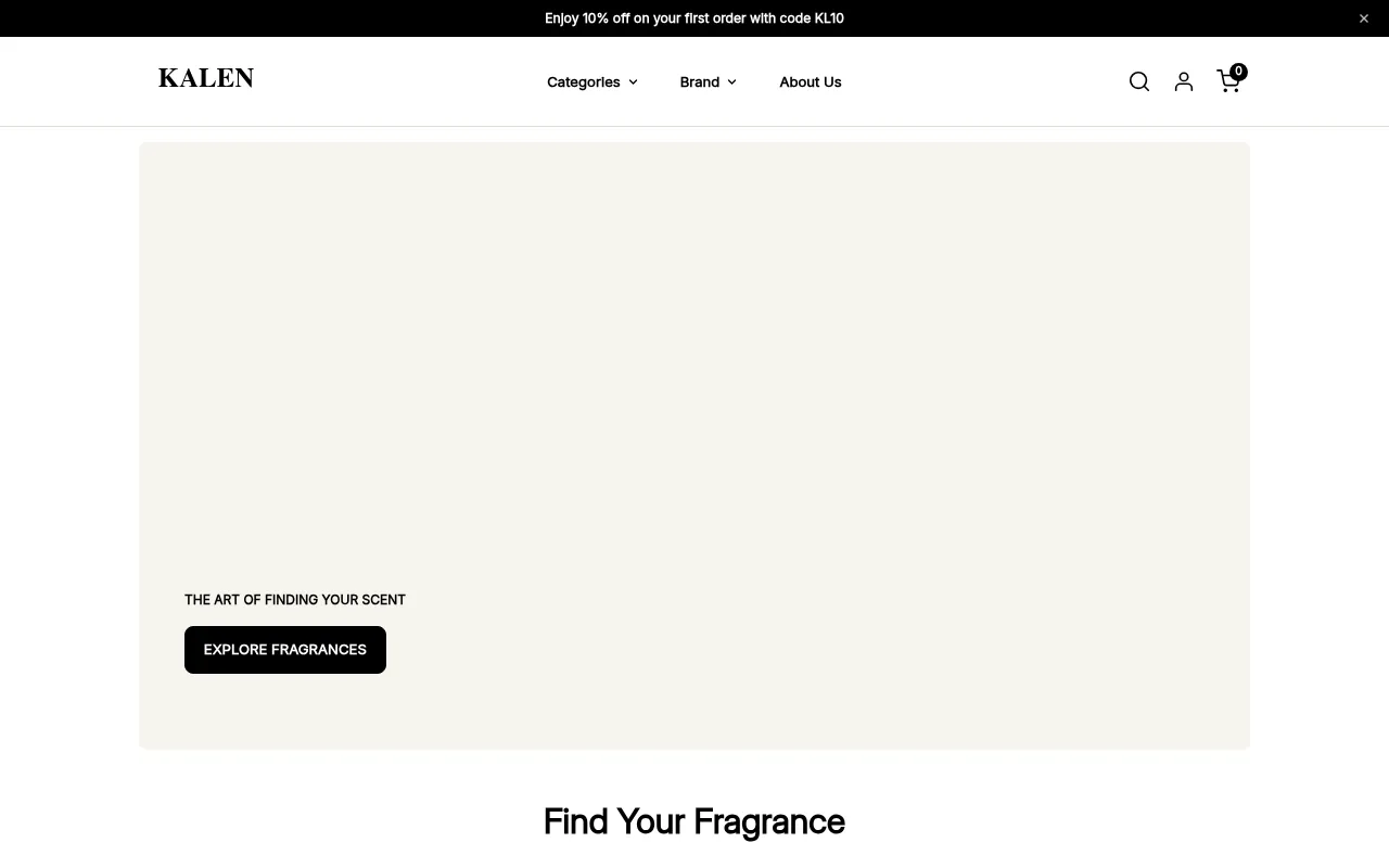 Screenshot of kalenperfumes.com
