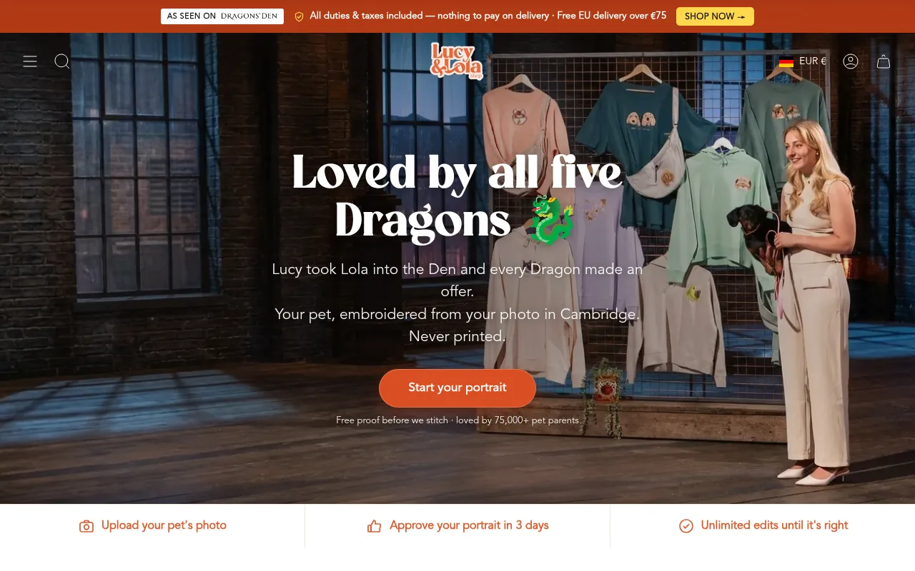 Screenshot of lucyandlolashop.com