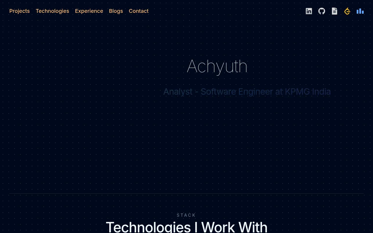 Screenshot of achyudev.vercel.app