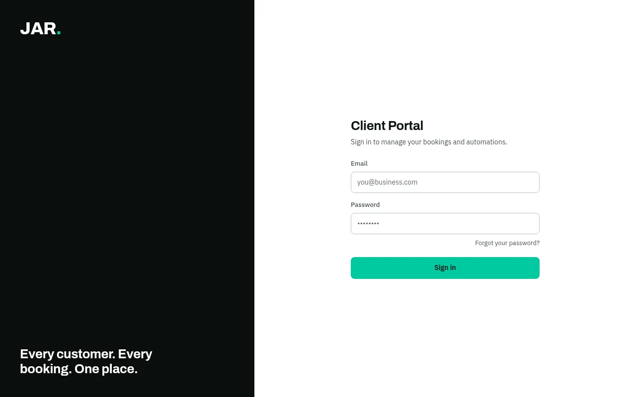 Screenshot of portal.jarautomation.co.uk