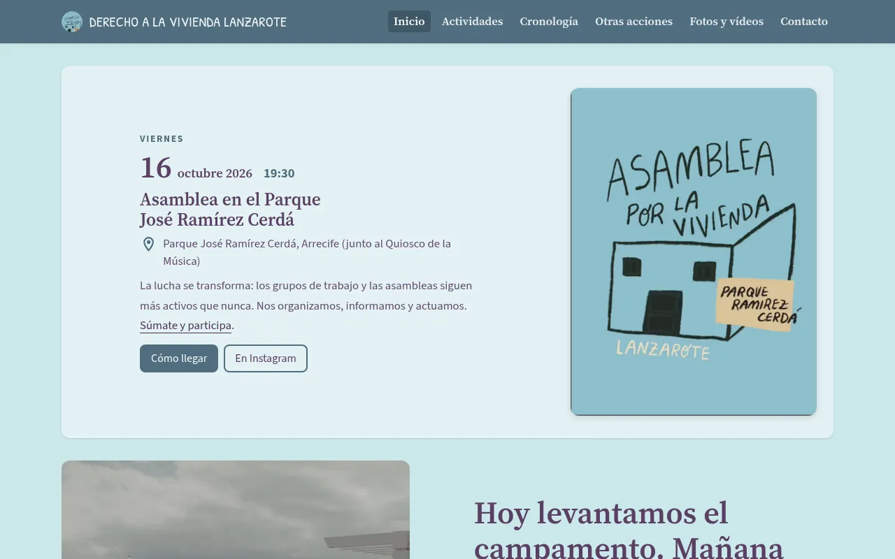 Screenshot of derechoviviendalanzarote.org