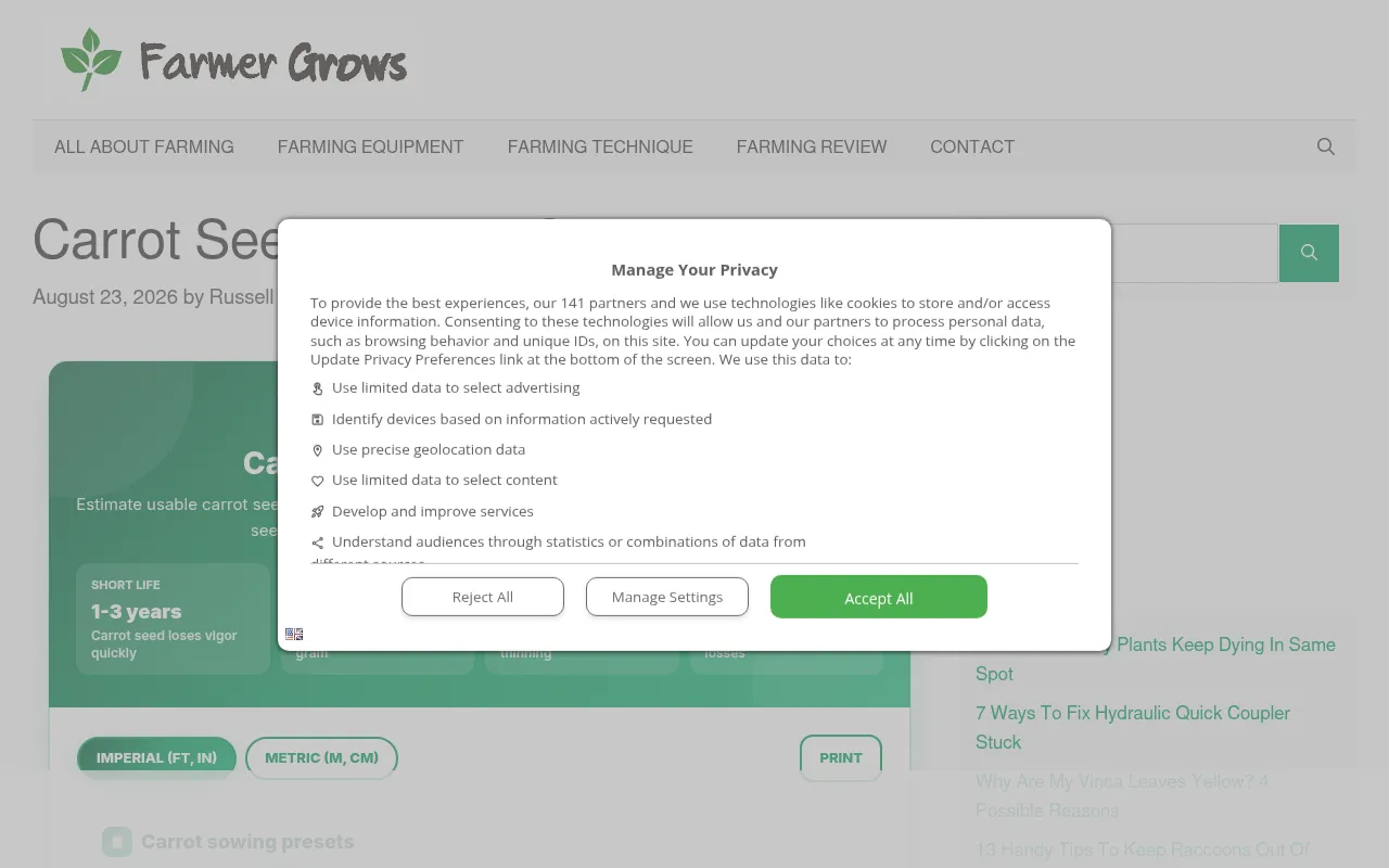 Screenshot of farmergrows.com