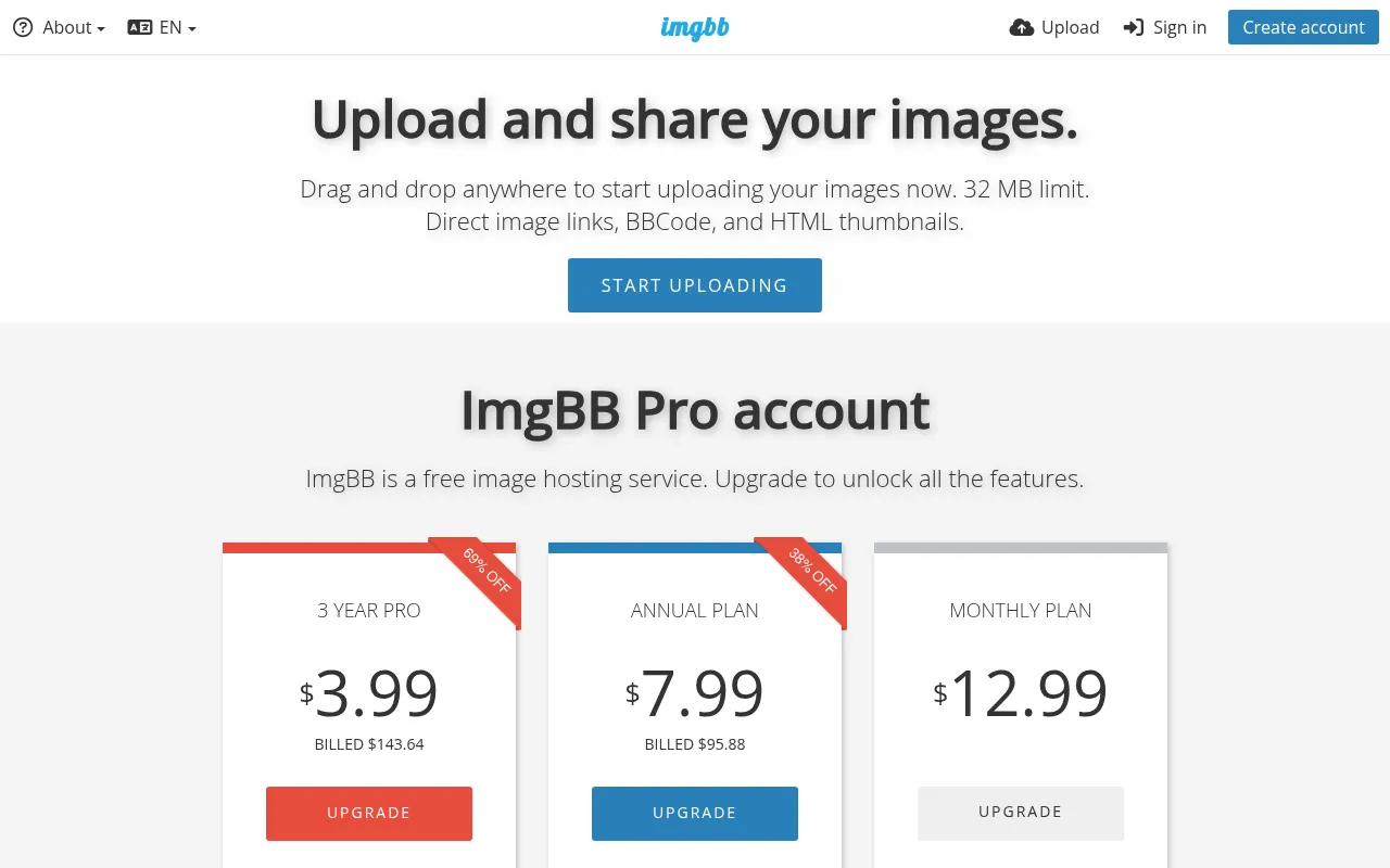 Screenshot of imgbb.com