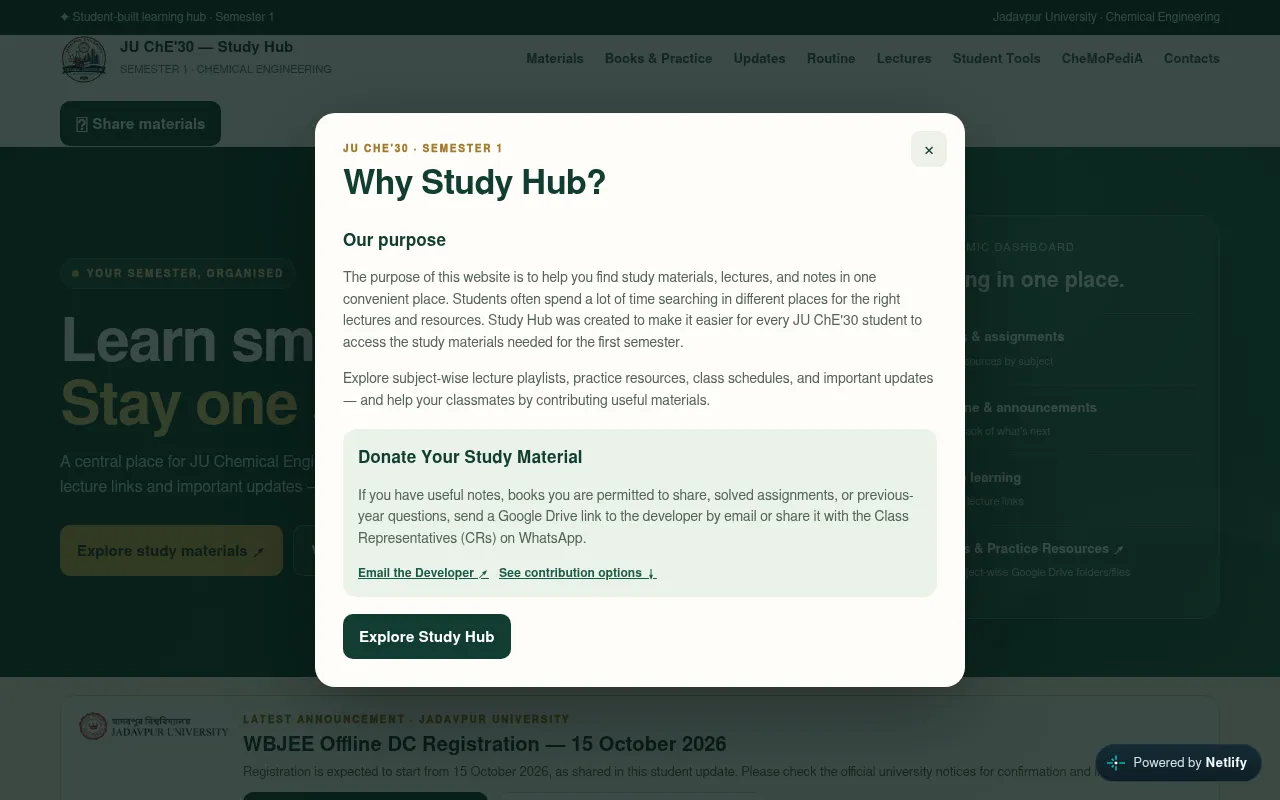 Screenshot of ju-che-30study-material.netlify.app