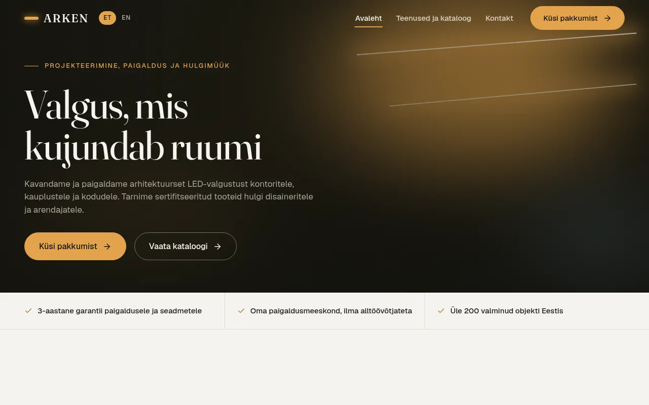 Screenshot of arken-site.netlify.app