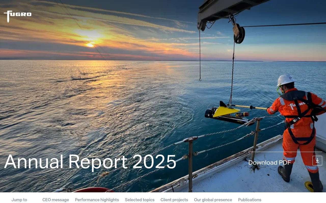 Screenshot of annualreport.fugro.com