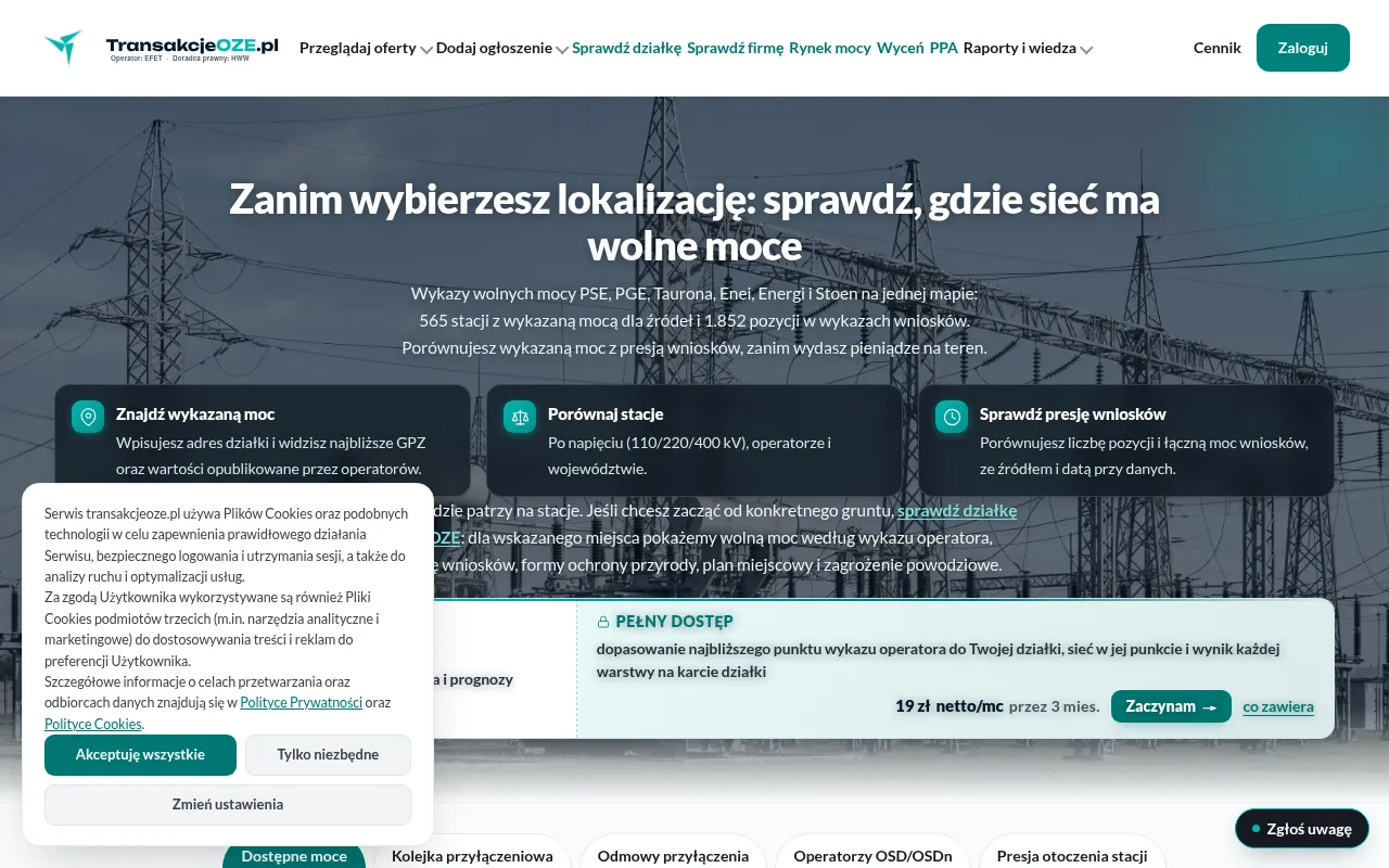 Screenshot of transakcjeoze.pl