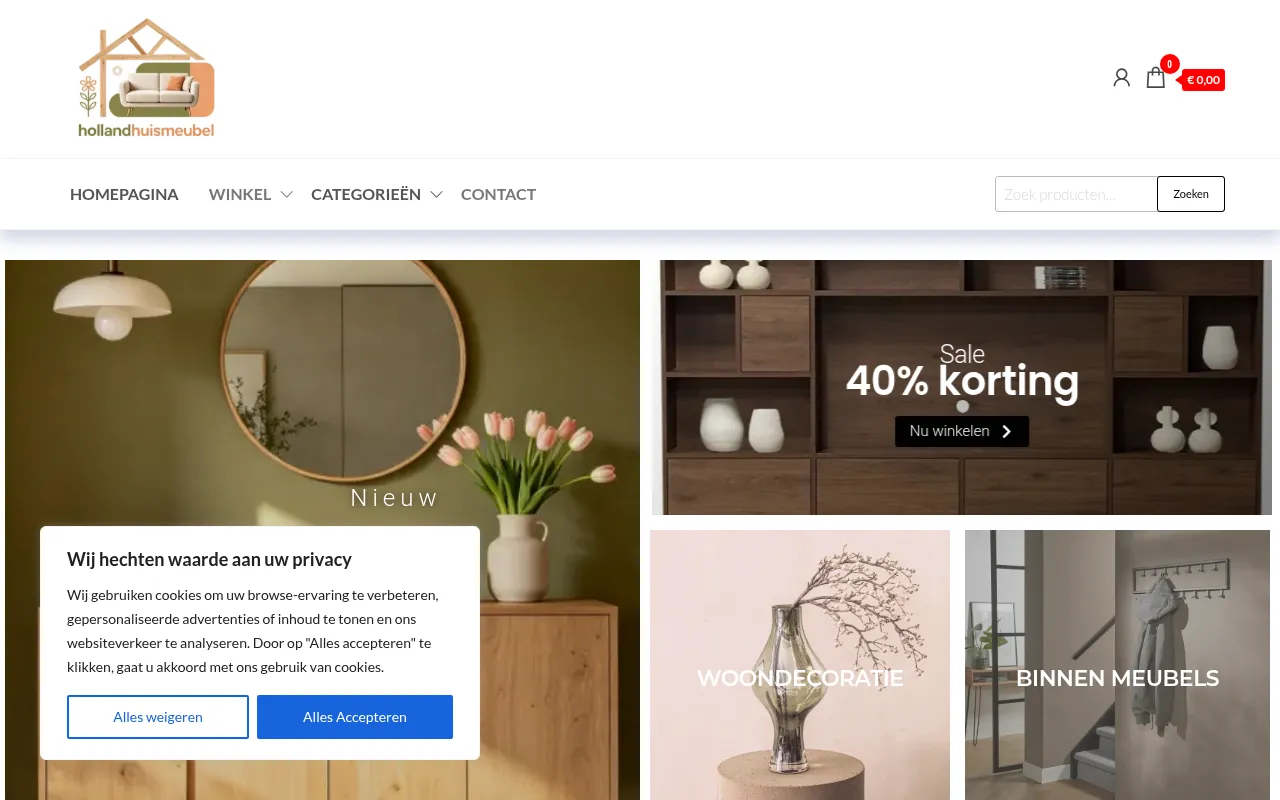 Screenshot of hollandhuismeubel.com