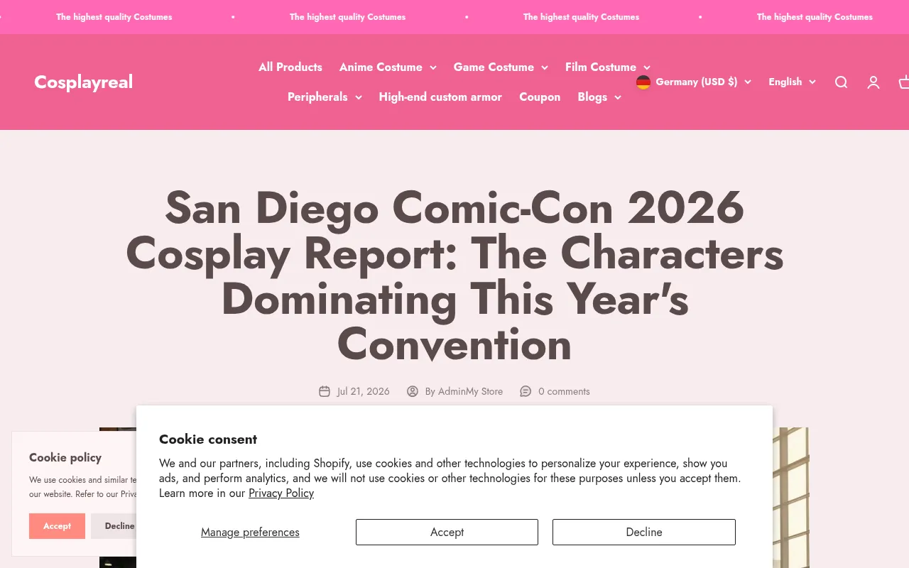 Screenshot of cosplayreal.com