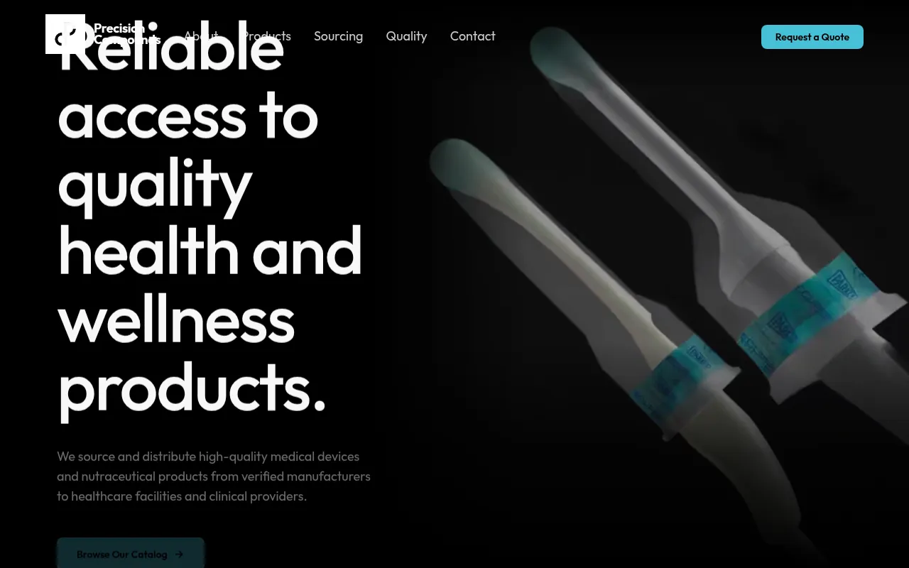 Screenshot of precisioncompounds.ca