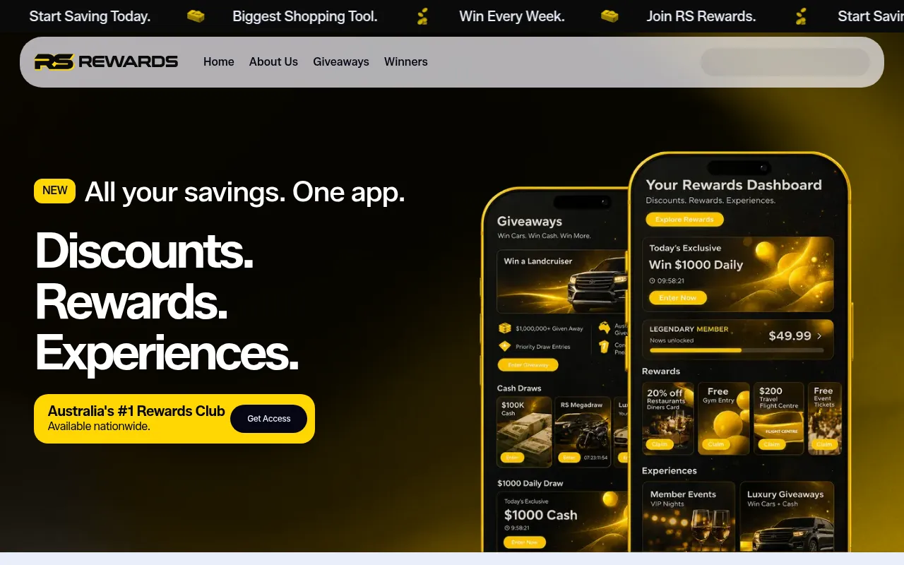 Screenshot of rsrewards.com.au