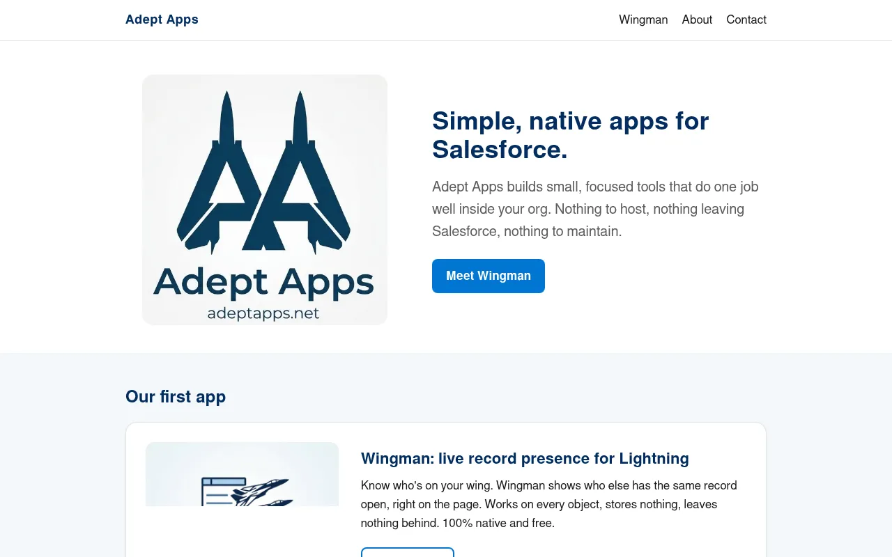 Screenshot of adeptapps.net