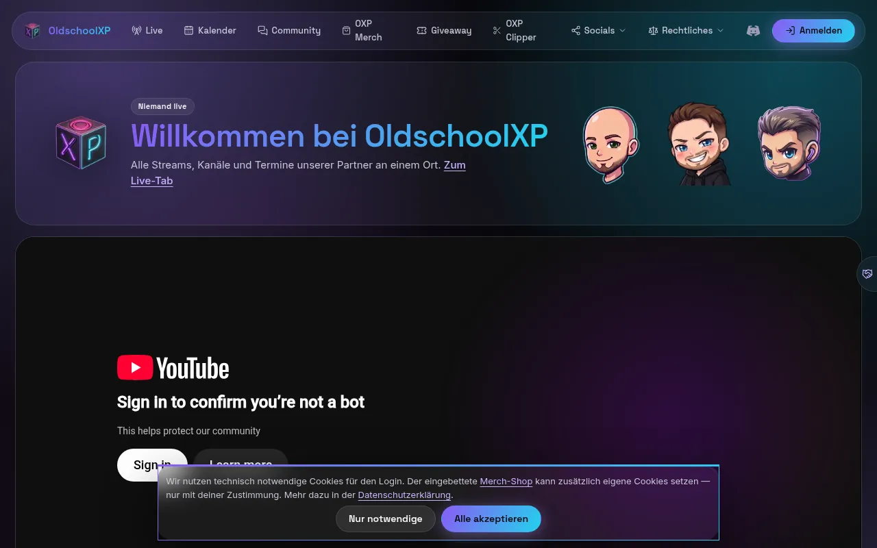 Screenshot of oldschoolxp.de