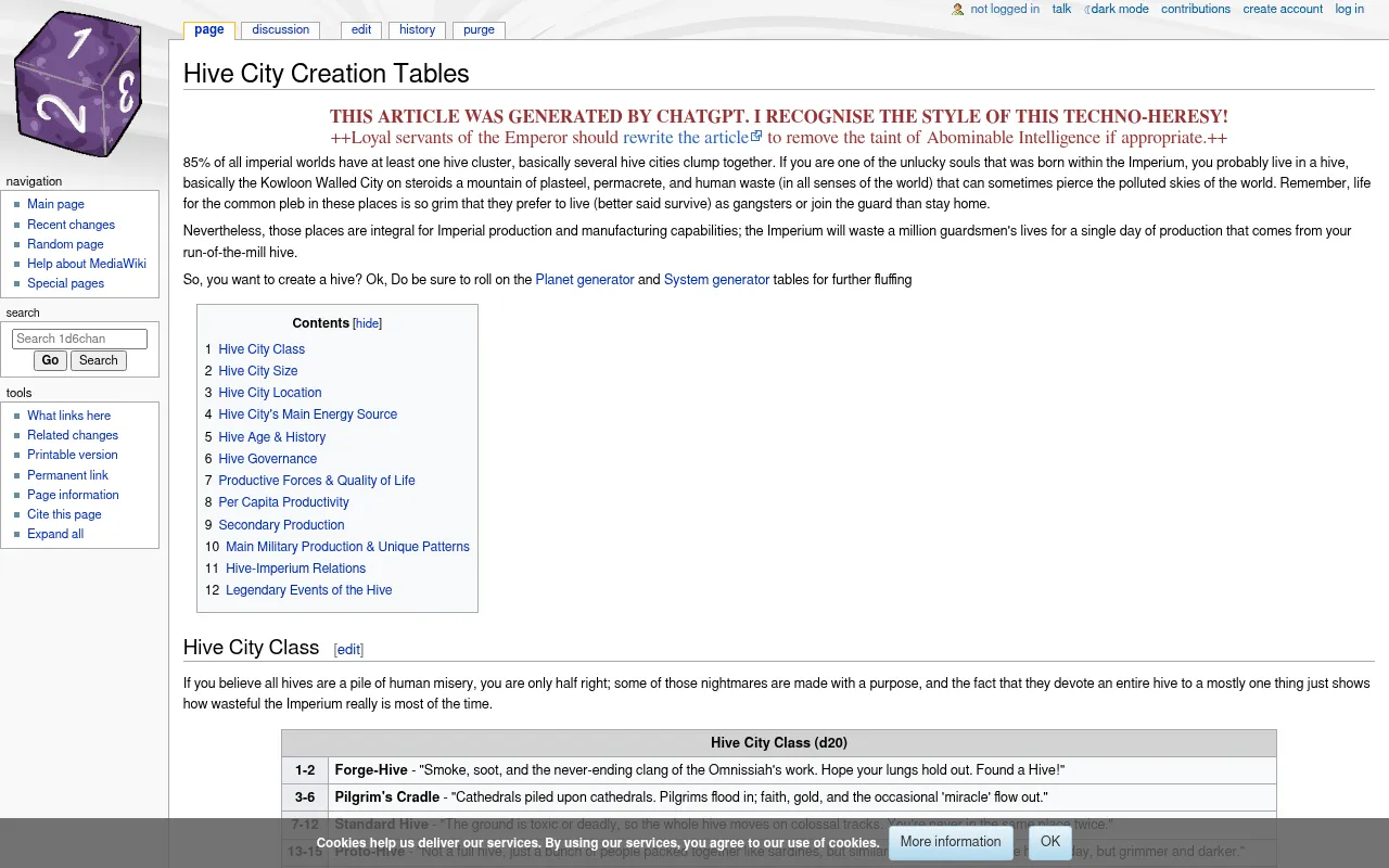 Screenshot of 1d6chan.miraheze.org