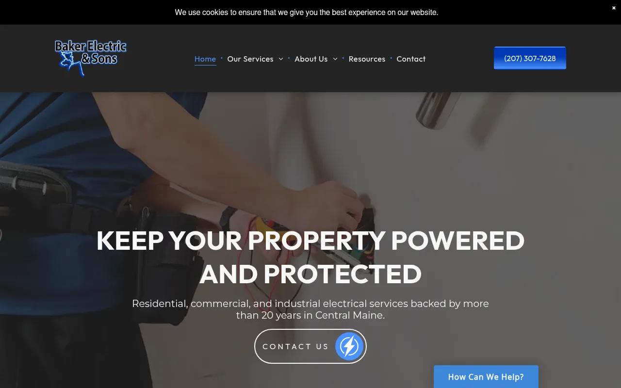 Screenshot of bakerelectric.me