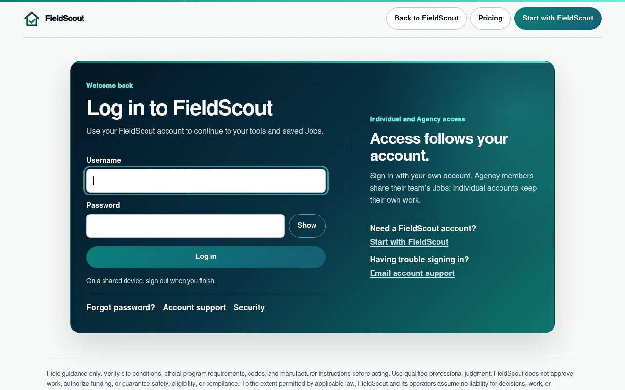 Screenshot of scout.fieldscouts.ai