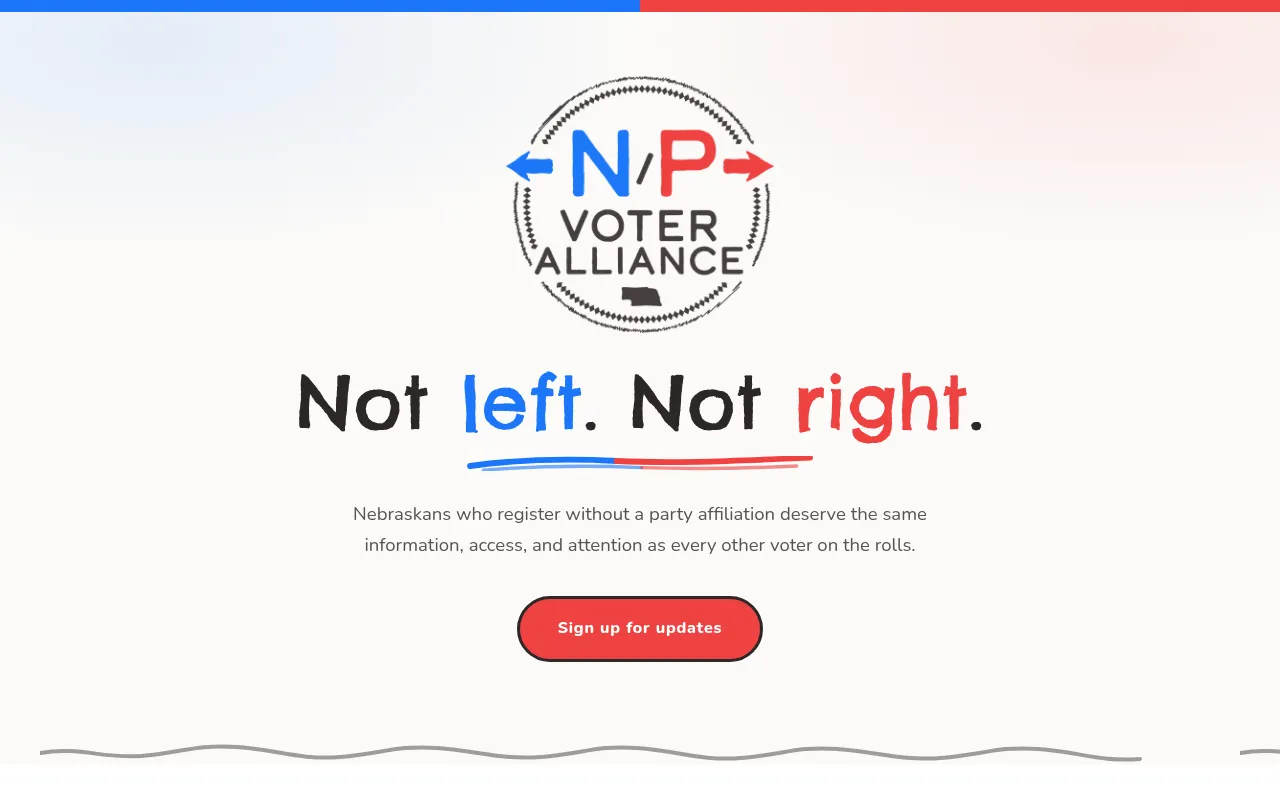 Screenshot of nonpartisanvoteralliance.com