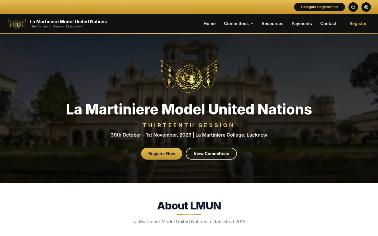 Screenshot of mun.lamartinierelucknow.org